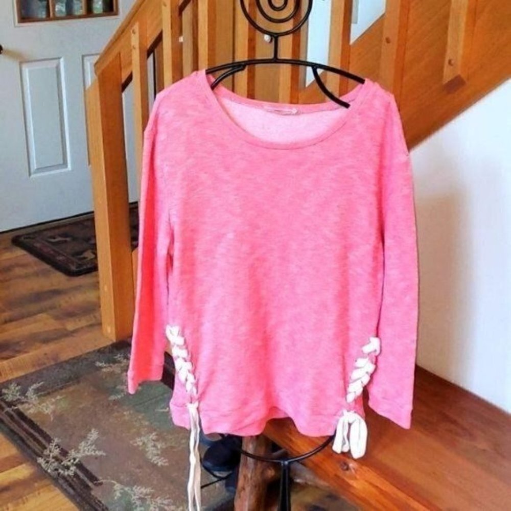 Ellison Scoop Neck Side Tied Long Sleeve Sz. M Shirt Tunic